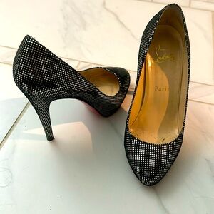 Christian Louboutin pumps; size 36.5; black and silver